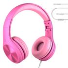 Fones de ouvido LilGadgets Connect+ Pro Kids com fio rosa com microfone