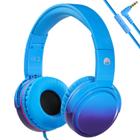 Fones de ouvido rockpapa Grade Wired com microfone azul para adultos/crianças