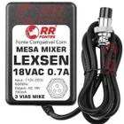 Fonte Ac 18V Mixer Lexsen Pm-6 Pm-8 Pm-12Es Pm-16 Pm-16Es