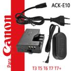 : Fonte Ack-e10 Adaptador Alimentação DSLR Ac P/ Canon EOS Rebel T3 T5 T6 T7 T7+ 1100D 1200D 1300D