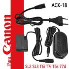 Fonte Ack-e18 Adaptador Ac P/ Canon SL2 SL3 T7i T6s 77D 750D 760D EOS Kiss X8i X9i e 8000D Bateri