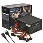 Fonte ATX 400W Bivolt com Proteção Contra Curto e Ventilador Ultra Silencioso para PC Gamer ATX400X - PDE