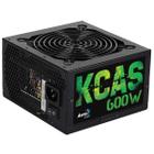 Fonte Atx Kcas 600w Aerocool 80 Plus Bivolt S/cabo Preto