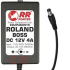 Fonte DC 12V 4A Para Teclados Roland Boss Psb-7u FP-7F-B FP-7F-WH FP-80 FR-3x FR-3XB-B