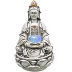 Fonte De Água Kuan Yin Flor Lótus Com Bola Giratória Led 01039