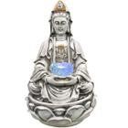 Fonte De Água Kuan Yin Mãe Colorida Led Lótus 28Cm 01039