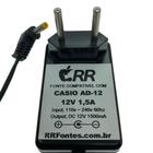 Fonte de alimentação 12Vdc para teclado Casio AD-12UL modelo CTK-711EX - RRFontes