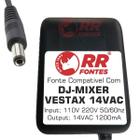 Fonte De Alimentação Compativel Dj Mixer Vestax Ac 14v 1,2a VMC-004 XL SIL WHT VMC-004 FXu TUB