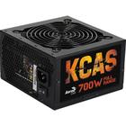 Fonte Gamer Aerocool KCAS 700W 80 Plus ATX Full Range APFC Sem Cabo - Preto