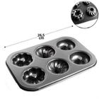 Forma Antiaderente de Aço Teflon Para Cupcakes com 6 Cavidades 26,5x18,5