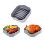 Forma Assadeira Cesto Forno Eletrico Fritadeira Quadrada Silicone