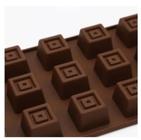 Forma Chocolate Em Silicone Quadrado 12 Cavidades
