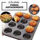 Forma Cupcake e Pão de Queijo Antiaderente 12 cavidades ck1903