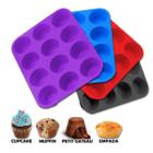 Forma Cupcake Silicone 12 Cavidades Petit Gateau Empada