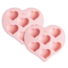 Forma de bolo de silicone Paris Hilton Heart, 6 xícaras, antiaderente, rosa