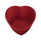 Forma de Cupcake Coração em Silicone Yazi 6 Pçs 19350 Yp1801