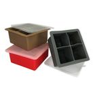 Forma De Gelo De Silicone Com Tampa Papinha 04 Cubos Grandes - Unihome