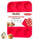 Forma de muffin Redfly Silicone, 12 xícaras, tamanho normal para assar