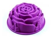 Forma De Rosa Em Silicone Bolo Pudim Torta