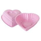 Forma de silicone 25x23,5cm para bolos tortas e pudins formato Coração 1375ml Rosa - Cromus