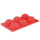 Forma De Silicone 6 cupcakes ou pudim Assadeira Inovadora - Mimo Style