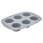 Forma de Silicone Cinza Lisa para 6 Cupcakes Euro - Euro Home