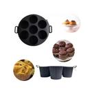 Forma de Silicone CupCake Muffins e Bolinhos 20 Cm Antiaderente Air Fryer 7 Cavidades