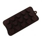 Forma de Silicone para Chocolates e Bombons Formato Coracao 15 Cavidades  Unicasa