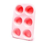 Forma de Silicone Para Cupcake Com 6 Cavidades Rosa - Dasshaus