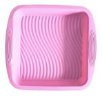 Forma De Silicone Quadrada Rosa 22 X 22 X 5 Cm