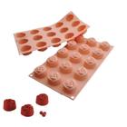 Forma em Silicone Rosa Doce 15 Moldes Sobremesa Silikomart