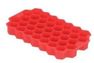 Forma Gelo Silicone Colmeia Vermelho 20x2.4 Uny Home.