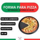 Forma P/ Pizza Antiaderente 32,5 Cm Preta Aço Carbono Grande