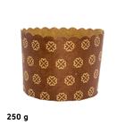 Forma Panetone 250 g - Decorada Marrom - 50 unidades