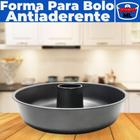 Forma Para Bolo Com Furo Central De Aço Antiaderente Cor Preta