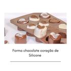 Forma Para Chocolate Coração De Silicone Marrom Kit C/2 Unid