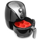 Forma para cupcake de silicone com 7 cavidades para air fryer 21cm vermelho ou preto