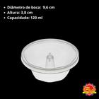 Forma De Pudim Plástico Mini C/ Tampa 80ml - 100 Unidades