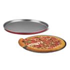 Forma Pizza Assadeira Redonda Antiaderente Vermelha 30 e35cm