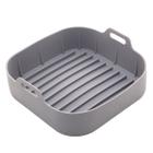 Forma quadrada de silicone para air fryer cinza 20cm x 9cm