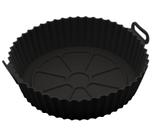 Forma Redonda para Air Fryer em Silicone Preto 19x6,5cm - Lyor