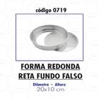 Forma reta redonda em alumínio fundo falso 20x10 - Ateliê dos cortadores