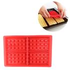 Forma Silicone Molde Waffle Gofre Belga Panqueca Omelete Bolo Chocolate Assadeira Retangular - Forma de Waffle