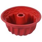 Forma Silicone Pudim Bolo Quente Frio Flexível Antiaderente Espiral Furo Vazada 22x11cm