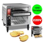 Forno Torradeira Esteira 1200 Fatias Profissional Cozinha Industrial Cafe da Manha Pousada Hotel Restaurante Fast Food Hostel Coffee Break Padaria Lan