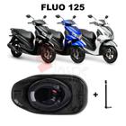 Forração Yamaha Fluo 125 Baú Forro Preto Scooter + 1 Antena