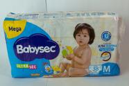 Fralda Babysec Ultrasec Mega Tam M 5 a 9,5 kg com 38 unidades