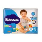 Fralda Babysec Ultrasec Tamanho G Pacote Jumbo 22 Unidades Descartáveis