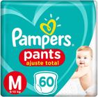 Fralda Calça Pampers Pants Ajuste Total - Tam M - 6 a 10kg - BARATO ATACADO - 60 Tiras