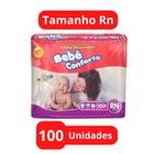 Foto da Fralda Descartável Bebê Conforto 1 Pacote Mega Tamanho RN Com 100 Unidades